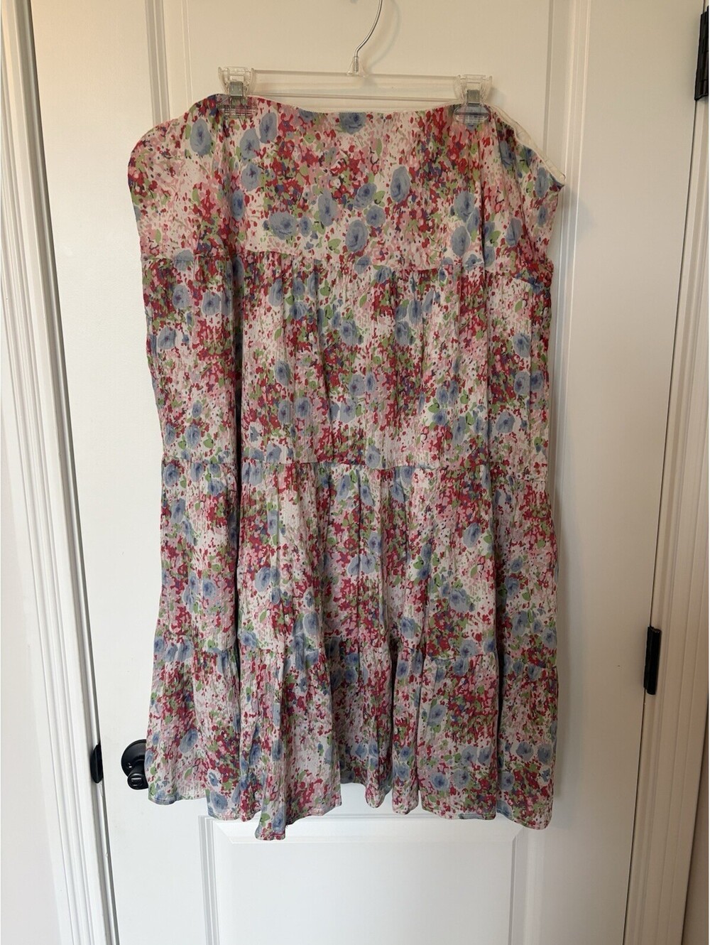 Chaps Women’s Skirt 3XL Floral Midi Tiered Cottagecore Teacher